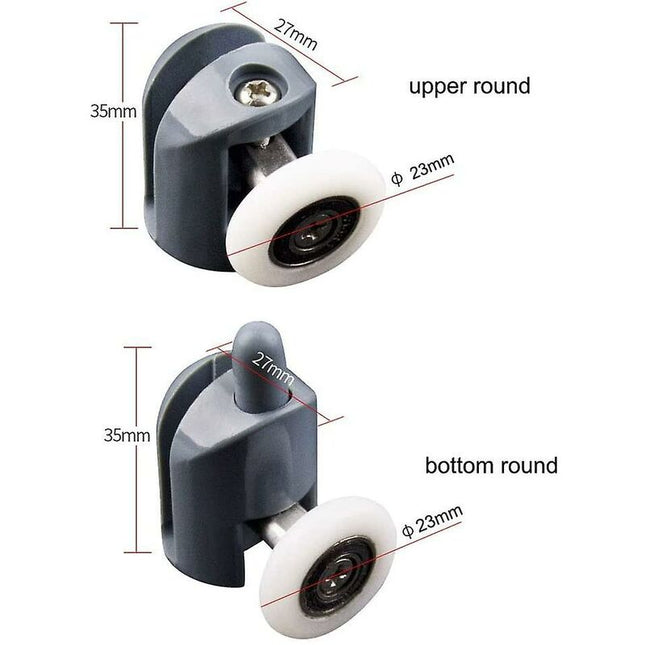 Shower Door ROllers 8 Pieces Shower Door ROllers 23Mm Shower Door ROllers Shower Cabin ROllers For Bathroom, 4 Upper.