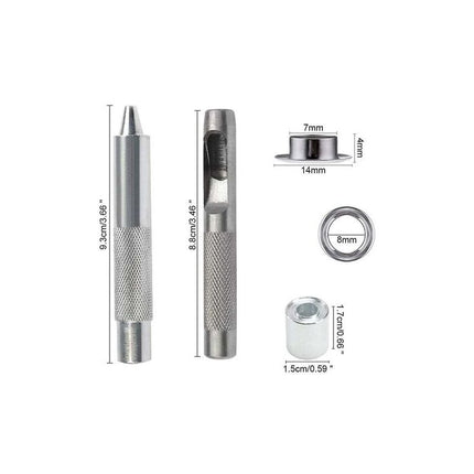Grommets Eyelets Tools Metal Grommet Kit Eyelet With Tools Eyelet For Canvas Tarpaulin Tent Repair (8Mm).