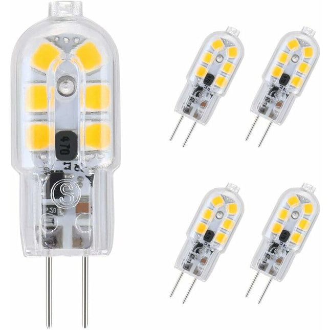G4 LED Bulb, 5-Pack Warm White 30W Halogen Bulbs Equivalent, 3W G4 LED Bulb Energy Saving For Range Hood Bulbs, Ac/Dc.