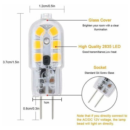 G4 LED Bulb, 5-Pack Warm White 30W Halogen Bulbs Equivalent, 3W G4 LED Bulb Energy Saving For Range Hood Bulbs, Ac/Dc.