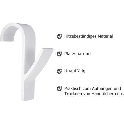 Towel Radiator 6 Pieces, Towel Hook For Radiator, Towel Dryer Hook, White Plastic.