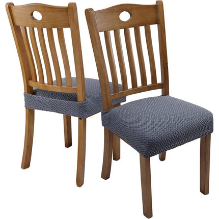 4 pcs Stretch Chair Covers Jacquard Embossed Removable Washable For Dining ROom Kitchen Office Hotel (With Back Straps).