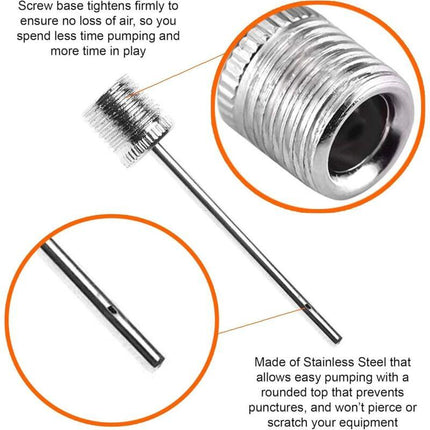 Ball Pump Inflation Needle (3 Pack) - Stainless Steel Air Pump Needles - Ideal For Inflating All Sports Balls.