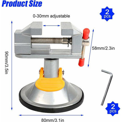 2 pcs Bench Vise Small Swivel Vise, Mini 360° ROtation Vise With Suction Cup, 30Mm, Table Vise Clamp For Hobby Jewelry,.