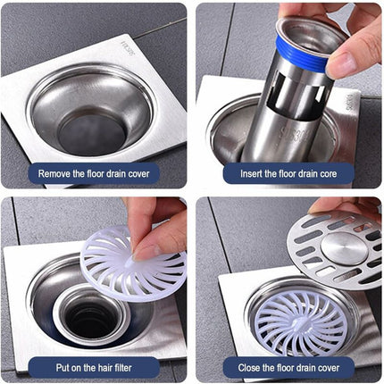 Shower Drain, Anti-Odor Shower Stopper, 304 Stainless Steel Shower Grate, Double Sealed Drain Shower Hair Filter,.