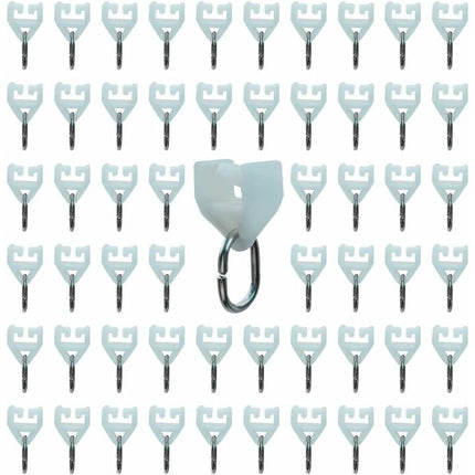Curtain Track ROllers-80 pcs Outdoor Rail Curtain Hook Rail Slider Rail,Plastic Curtain Pulley(White).
