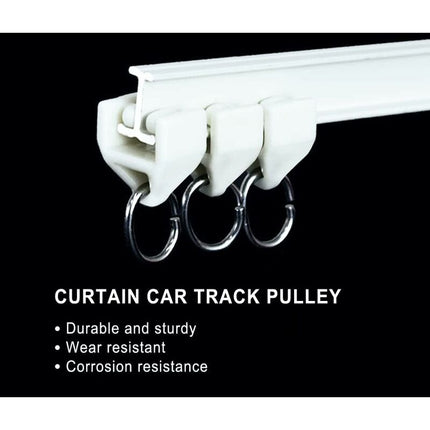Curtain Track ROllers-80 pcs Outdoor Rail Curtain Hook Rail Slider Rail,Plastic Curtain Pulley(White).