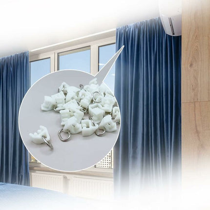 Curtain Track ROllers-80 pcs Outdoor Rail Curtain Hook Rail Slider Rail,Plastic Curtain Pulley(White).