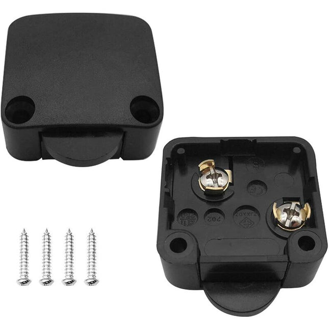 2 pcs Cabinet Door Switches Automatic Switch 1A 250V Closet Lamp Switches (Black).