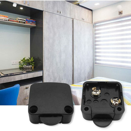 2 pcs Cabinet Door Switches Automatic Switch 1A 250V Closet Lamp Switches (Black).