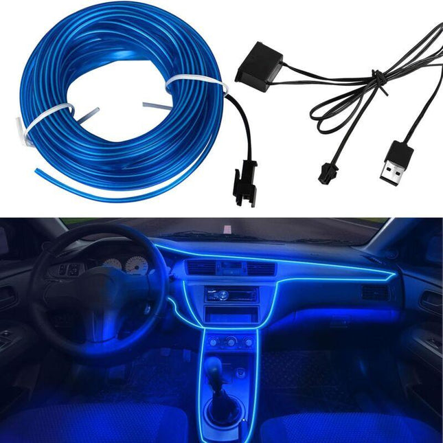 5M Car Interior Lighting,LED Car Interior,5V El Wire LED Light Strip For Car Interior,LED Car Interior Light Wire,Auto.