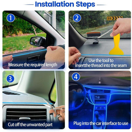 5M Car Interior Lighting,LED Car Interior,5V El Wire LED Light Strip For Car Interior,LED Car Interior Light Wire,Auto.