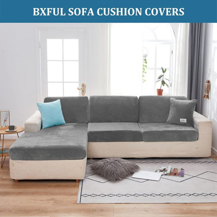 Sofa Seat Cushion Covers, Stretch Velvet Sofa Cushion Covers, Replacement Sofa Cushion Covers For Single Cushion (Large.