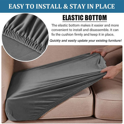 Sofa Seat Cushion Covers, Stretch Velvet Sofa Cushion Covers, Replacement Sofa Cushion Covers For Single Cushion (Large.