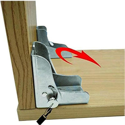 Self-Locking Folding Leg Bracket, Folding Worktop, Folding Kitchen Table (2 Silver).