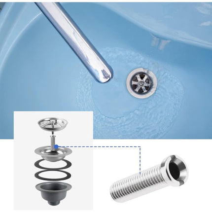 2 pcs 304 Stainless Steel Kitchen Sink Strainer Screws Waste Strainer Threaded Screw Connector M12×45Mm Sink Bolt Screw.