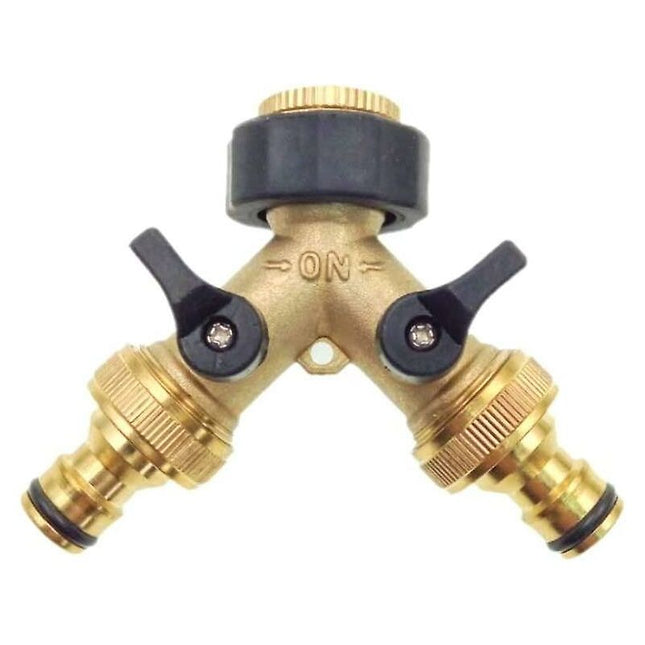 2 Way Y-Shaped Diverter For 3/4" Supply Hose With Separate On/Off Valve For Home Kitchen Garden Outdoor.