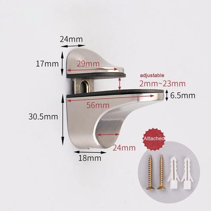Adjustable Glass Shelf Bracket, 4 pcs Glass Shelf Support, Wall Mounted Glass Clamp, Glass Shelf Bracket, For Glass.