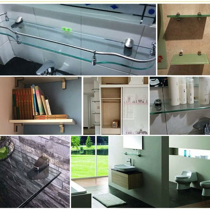 Adjustable Glass Shelf Bracket, 4 pcs Glass Shelf Support, Wall Mounted Glass Clamp, Glass Shelf Bracket, For Glass.