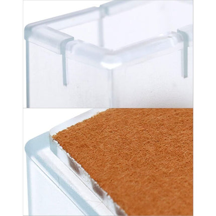 12 pcs Rectangle Silicone Chair Leg Protectors For Chair/Table/Sofa Legs Width 24-30Mm X Length 39-47Mm.