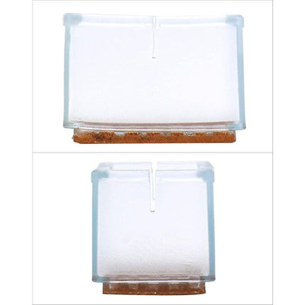 12 pcs Rectangle Silicone Chair Leg Protectors For Chair/Table/Sofa Legs Width 24-30Mm X Length 39-47Mm.