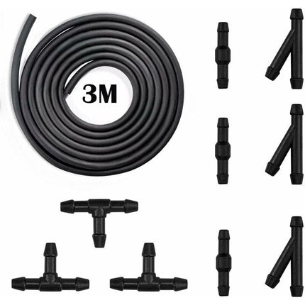 10 pcs Windshield Wiper Hose Kit,3M Windshield Washer Fluid Hose,Windshield Wiper Nozzle Mist Washer Spray Hose,With.