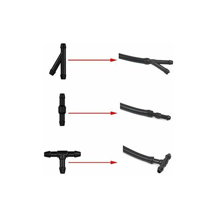 10 pcs Windshield Wiper Hose Kit,3M Windshield Washer Fluid Hose,Windshield Wiper Nozzle Mist Washer Spray Hose,With.