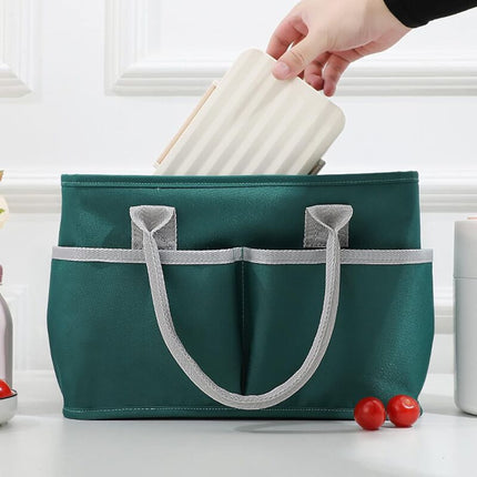 Insulated Lunch Bag, Large Capacity Lunch Bag, Cooler Bag With Multiple Pockets For Office Work, Picnic Shopping (DArk.