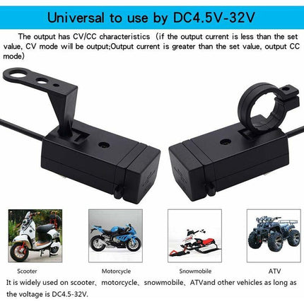 Motorcycle Charger 2 Usb Ports Socket Adapter Quick Charge 3.0 12-24V Usb Mobile Phone Power Charger With Switch For.
