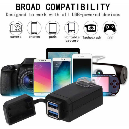 Motorcycle Charger 2 Usb Ports Socket Adapter Quick Charge 3.0 12-24V Usb Mobile Phone Power Charger With Switch For.