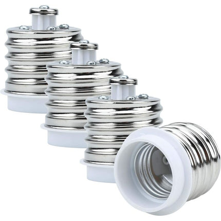 4X Lamp Socket Adapter E40 To E27 In White - 4 pcs Set Reformatting Converters For Lamp Sockets For Incandescent, LED,.