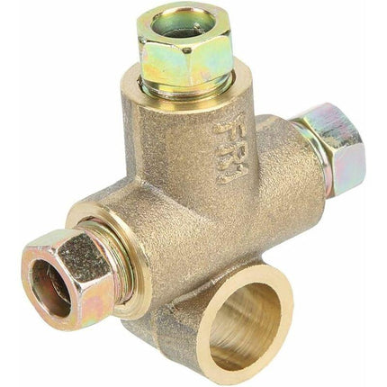 Brake Line Tee Pipe Connector T Shape 3 Way Adapter With 3 Male Nuts Short Union M10 3/16 Inch 10Mm Hose+3 Way Brake.