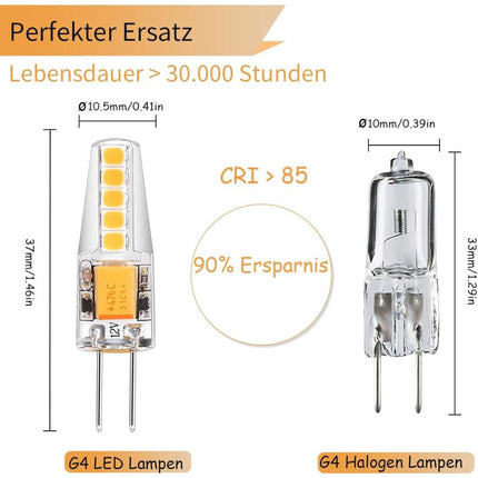 5 Pack G4 LED Bulbs Natural White 4000K Ac/Dc 12V 3W 200Lm Replacement G4 20W Halogen No Dimming No Flicker LED Pin.