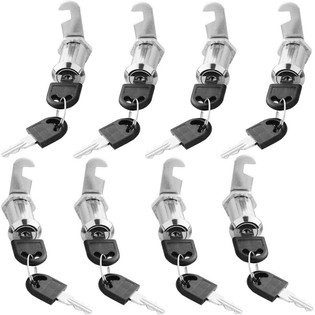 Cam Lock Cylinder, 8 pcs Mailbox Lock With 16 Keys Cabinet Door Lock Cam Lock Barrel For Mailbox Drawer Cabinet.
