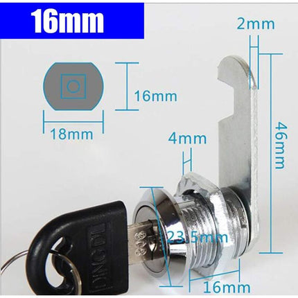 Cam Lock Cylinder, 8 pcs Mailbox Lock With 16 Keys Cabinet Door Lock Cam Lock Barrel For Mailbox Drawer Cabinet.