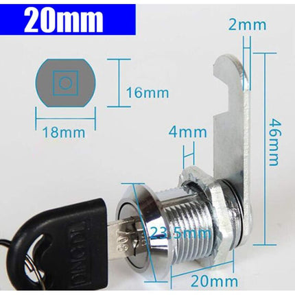 Cam Lock Cylinder, 8 pcs Mailbox Lock With 16 Keys Cabinet Door Lock Cam Lock Barrel For Mailbox Drawer Cabinet.