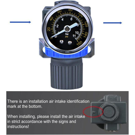 New Pressure Reducer For Compressed Air Compressor, Pressure Range (0-10 Bar), 1/4 Inch.