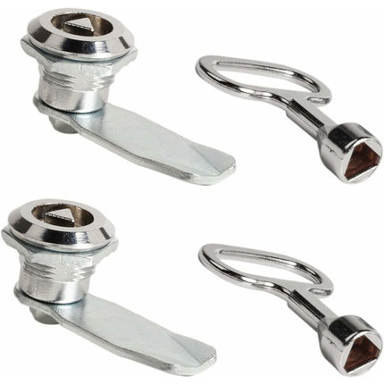 2 Sets Mailbox Lock 20Mm Furniture Lock Socket Lock With Triangle Key Locker Mailbox Security Zinc Alloy Triangle Key.