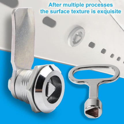 2 Sets Mailbox Lock 20Mm Furniture Lock Socket Lock With Triangle Key Locker Mailbox Security Zinc Alloy Triangle Key.