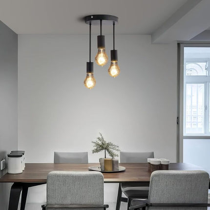 Retro Ceiling Light, 3 Sockets For E27 Bulbs, Industrial Pendant Lamp Metal Retro Vintage Pendant Lights Ceiling Lamp.