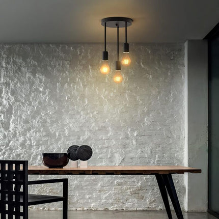 Retro Ceiling Light, 3 Sockets For E27 Bulbs, Industrial Pendant Lamp Metal Retro Vintage Pendant Lights Ceiling Lamp.