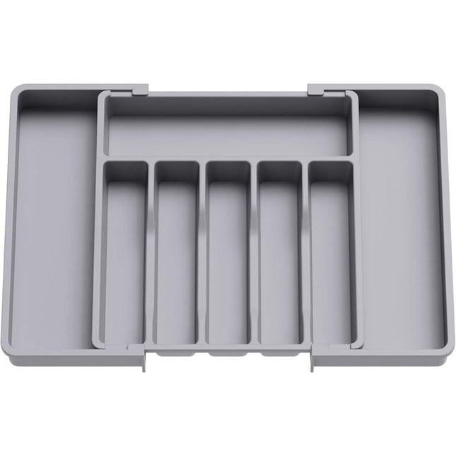 Cutlery Tray, Expandable Utensil Tray For Drawer, Adjustable Drawer Organizer For Kitchen, Compact Plastic Storage For.