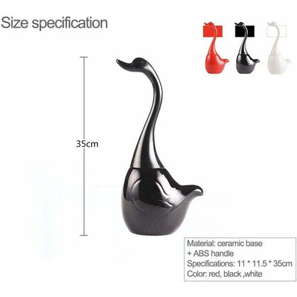 Swan Shape Toilet Brush Set, Toilet Brush Holder, Toilet Brush Holder And Stand, For Bathroom (Black).