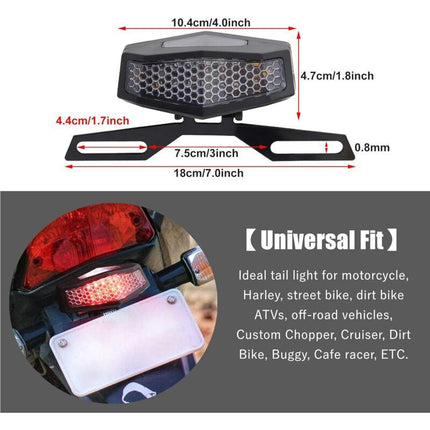 Motorcycle LED Tail Light With License Plate Lamp Holder Integrated Turn Signals Brake Light Universal For Motorcycle.