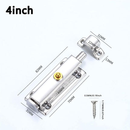 2 pcs Interior Door Lock, Bathroom Door Lock With Spring Knob, Silver, Black Automatic Door Lock 4 Inch/100Mm, For.