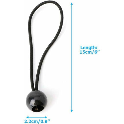 30 pcs Bungee Cords, Rubber Bungee Cords With Elastic Ball For Tarp Tents, Banner, Flag, Camping, Pavilion (Black).