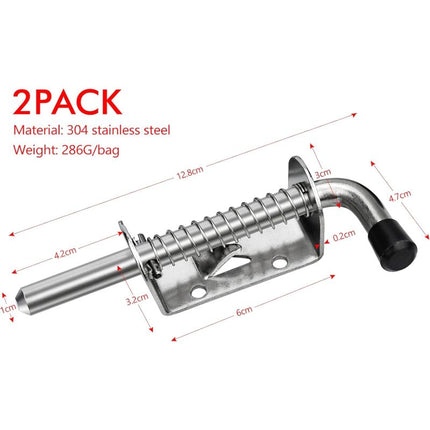 2 pcs Garage Door Lock Spring Latch Steel Spring Bolts Door Latches And Bolts 128Mm For Garage Door Garden Shed.