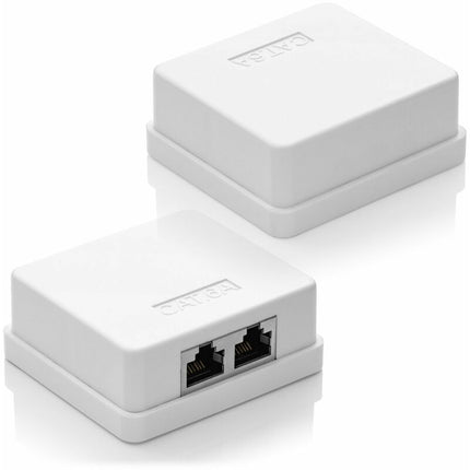 2 X Cat 6A Network Sockets, 2 X Rj45 Ftp Sockets, Shielded 10Gbit Lan Ethernet Wall Mount Cable, White.