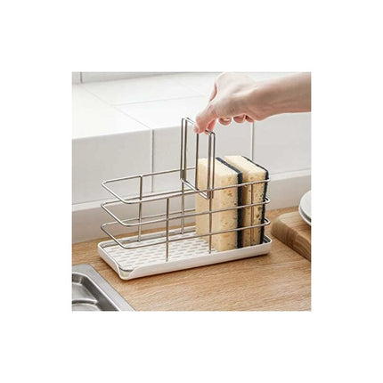 304 Stainless Steel Sponge Holder, Multifunctional Kitchen Sink Organizer, Dish Drainer Tray, Soap Dish, Adjustable.