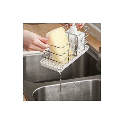 304 Stainless Steel Sponge Holder, Multifunctional Kitchen Sink Organizer, Dish Drainer Tray, Soap Dish, Adjustable.